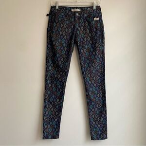 MAVI Serena Low Rise Super Skinny Y2K Geometric Ikat Printed Jeans Size 26 NWT